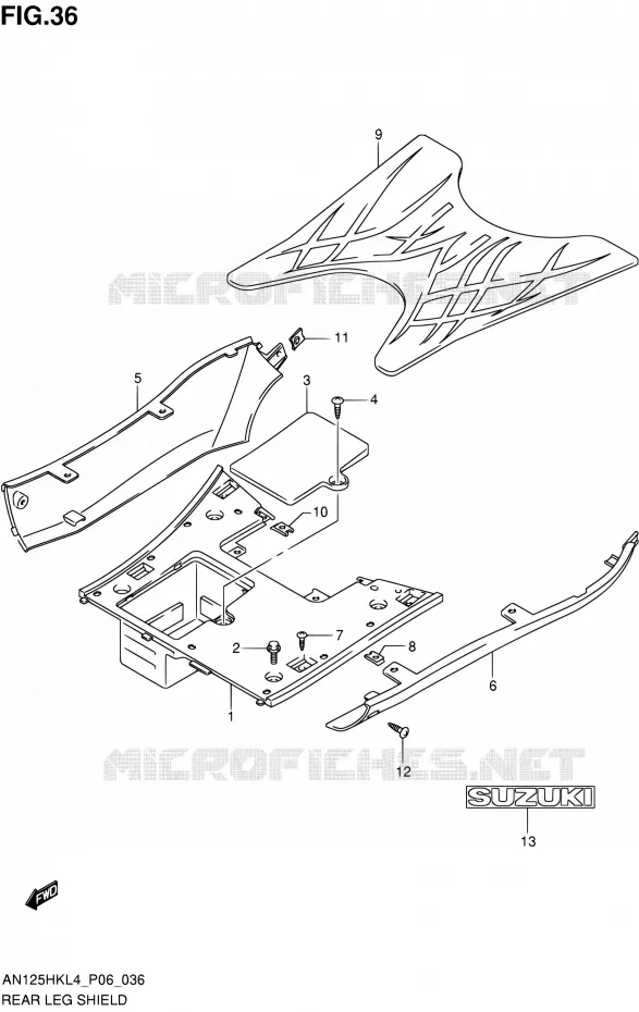 MARCHE PIEDS Suzuki SCOOTER 125 BURGMAN 2014  AN125HK L4 (P06)