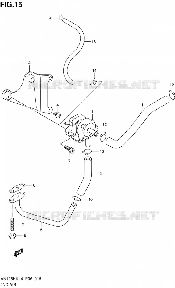 SYSTEME RECYCLAGE GAZ ECHAPPEMENT Suzuki SCOOTER 125 BURGMAN 2014  AN125HK L4 (P06)