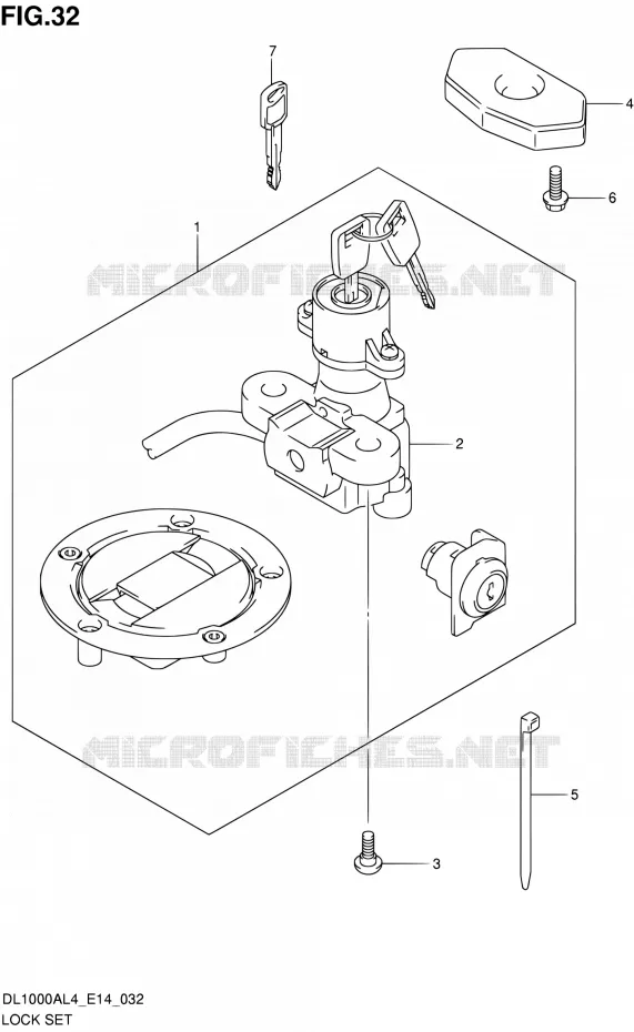 KIT SERRURE Suzuki MOTO 1000 V-STROM 2014  DL1000A L4 (E14)