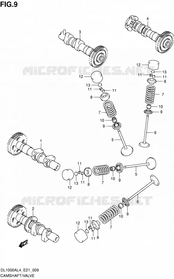 ARBRE A CAMES - VALVE Suzuki MOTO 1000 V-STROM 2014  DL1000A L4 (E21)