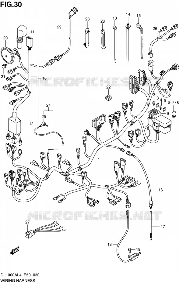 FAISCEAU ELECTRIQUE Suzuki MOTO 1000 V-STROM 2014  DL1000A L4 (E50)