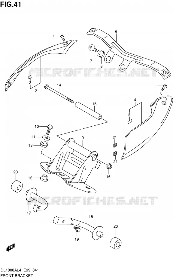 SUPPORTS AVANT Suzuki MOTO 1000 V-STROM 2014  DL1000A L4 (E99)