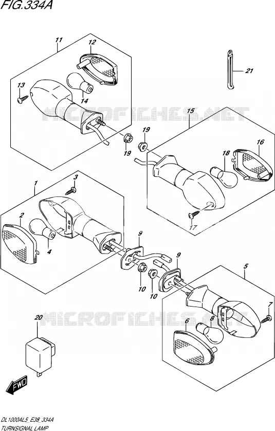 CLIGNOTANTS Suzuki MOTO 1000 V-STROM 2015  DL1000A L5 (E38)
