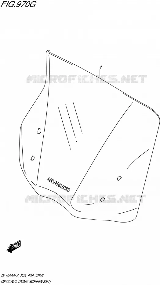 OPTIONS (WIND SCREEN SET) Suzuki MOTO 1000 V-STROM 2016  DL1000A L6 (E03,E28,E33)