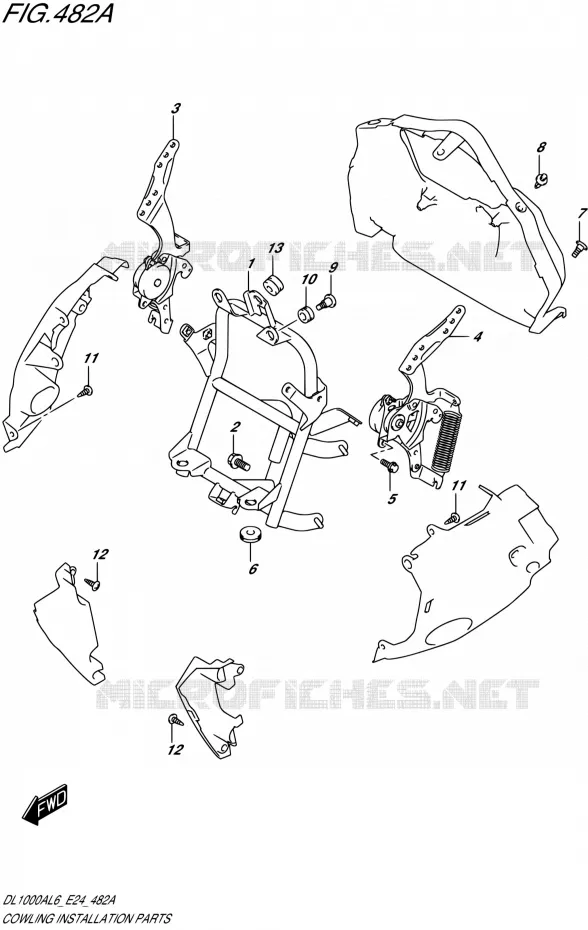 SUPPORTS / FIXATIONS CARENAGES Suzuki MOTO 1000 V-STROM 2016  DL1000A L6 (E24)