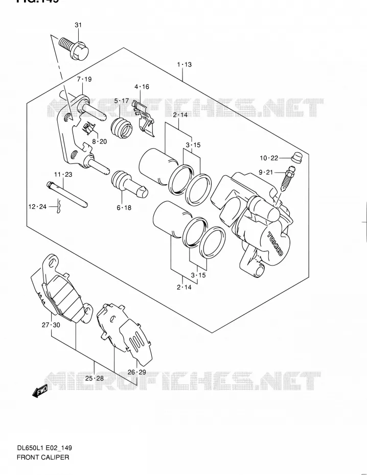 ETRIER DE FREIN AVANT Suzuki MOTO 650 V-STROM 2011  DL650A L1 (E02,E19,E24)
