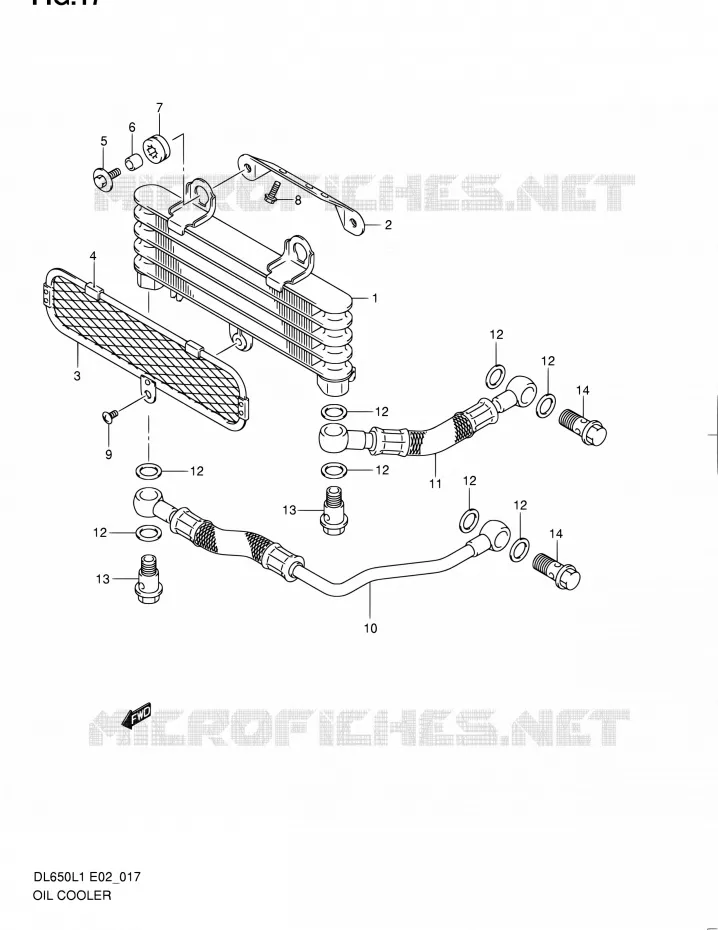 RADIATEUR D'HUILE Suzuki MOTO 650 V-STROM 2011  DL650A L1 (E02,E19,E24)