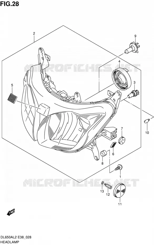 PHARE Suzuki MOTO 650 V-STROM 2012  DL650A L2 (E38)