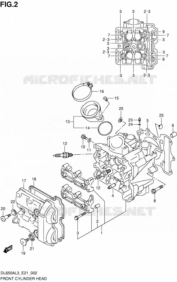 CULASSE AVANT Suzuki MOTO 650 V-STROM 2013  DL650A L3 (E21)