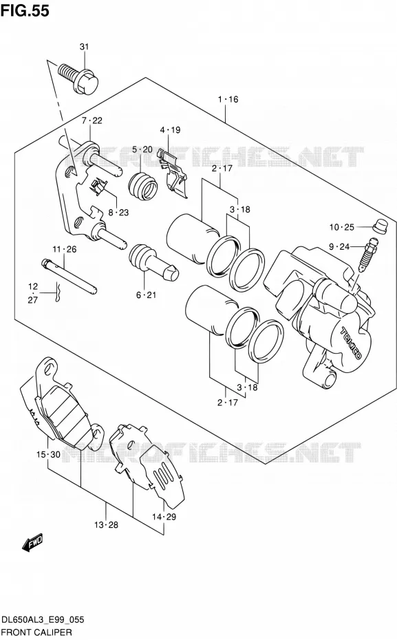 ETRIER DE FREIN AVANT Suzuki MOTO 650 V-STROM 2013  DL650A L3 (E99)