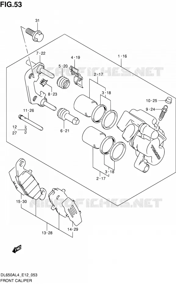 ETRIER DE FREIN AVANT Suzuki MOTO 650 V-STROM 2014  DL650A L4 (E12)