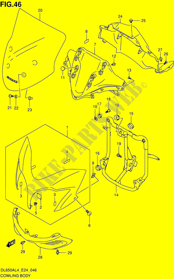 CARENAGES   ETIQUETTES (DL650AL4 E24) pour Suzuki V-STROM 650 2014