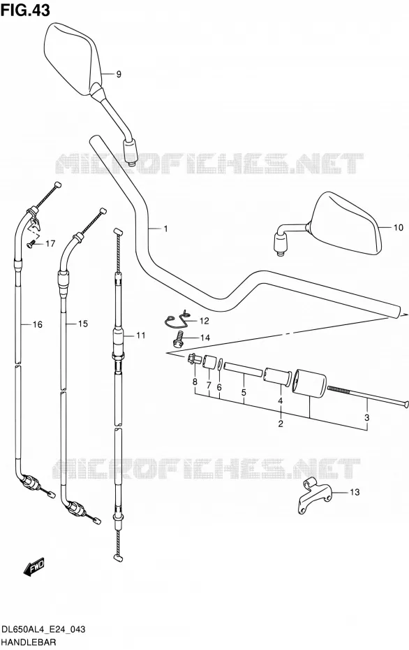 GUIDON Suzuki MOTO 650 V-STROM 2014  DL650A L4 (E24)