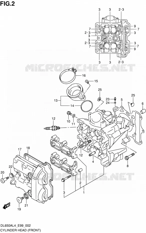 CULASSE (AVT) Suzuki MOTO 650 V-STROM 2014  DL650A L4 (E99)