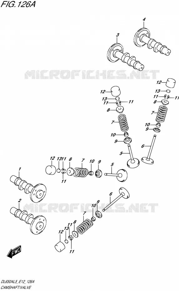 ARBRE A CAMES - VALVE Suzuki MOTO 650 V-STROM 2015  DL650A L5 (E12)
