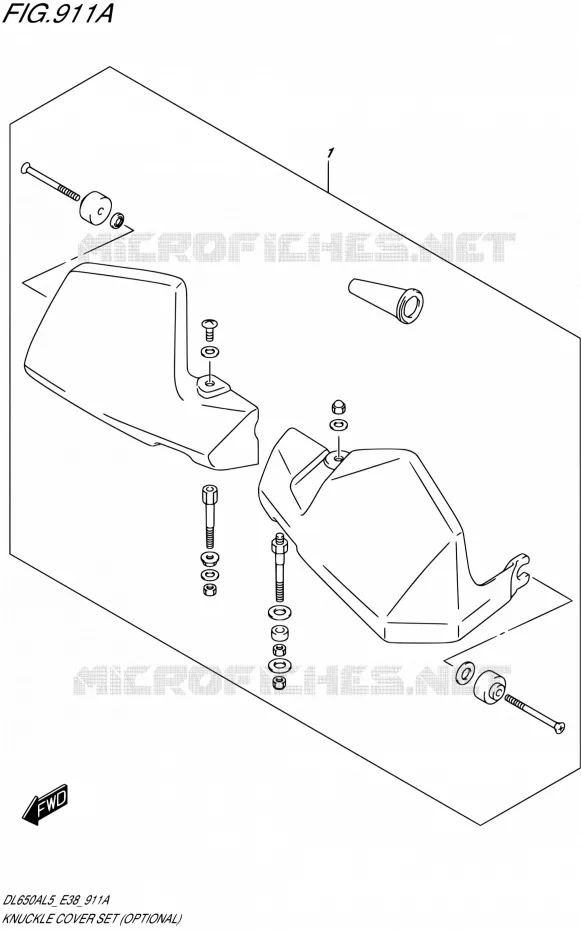 PROTEGES MAINS (OPTIONAL) Suzuki MOTO 650 V-STROM 2015  DL650A L5 (E38)
