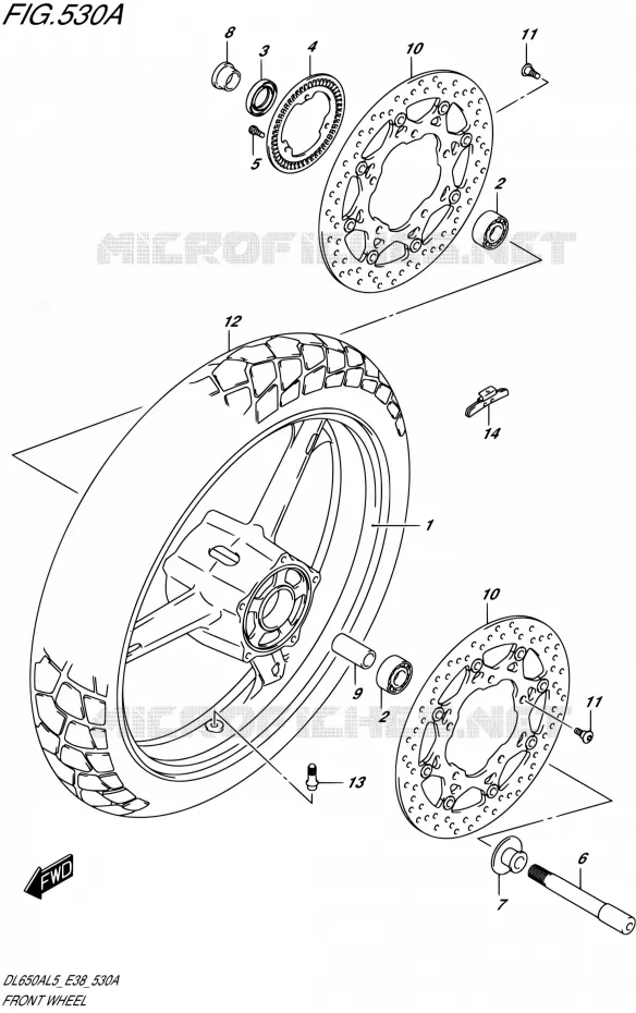 ROUE AVANT Suzuki MOTO 650 V-STROM 2015  DL650A L5 (E38)
