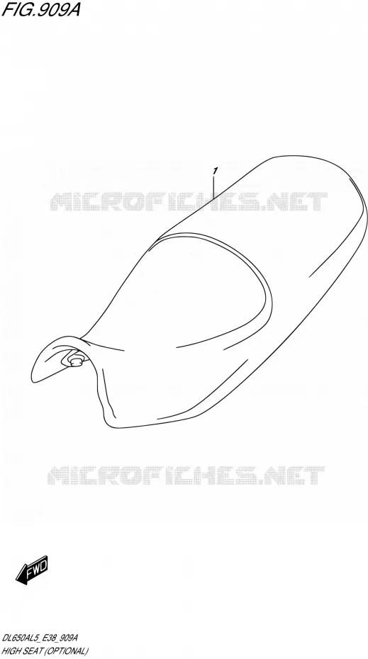 SELLE HAUTE (OPTIONAL) Suzuki MOTO 650 V-STROM 2015  DL650A L5 (E38)