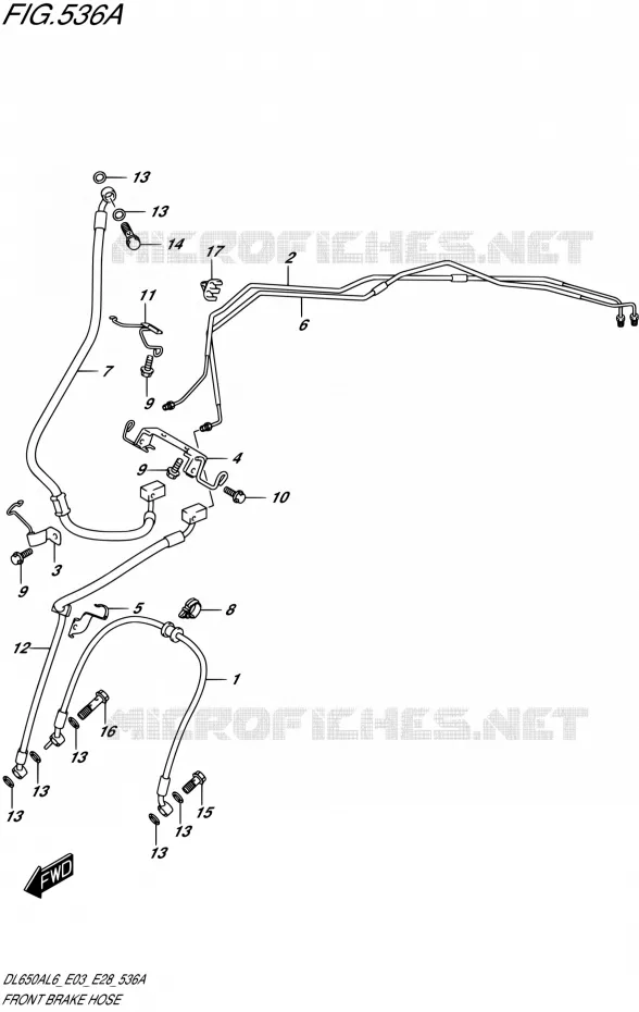 DURITE DE FREIN AVANT Suzuki MOTO 650 V-STROM 2016  DL650A L6 (E03,E28)