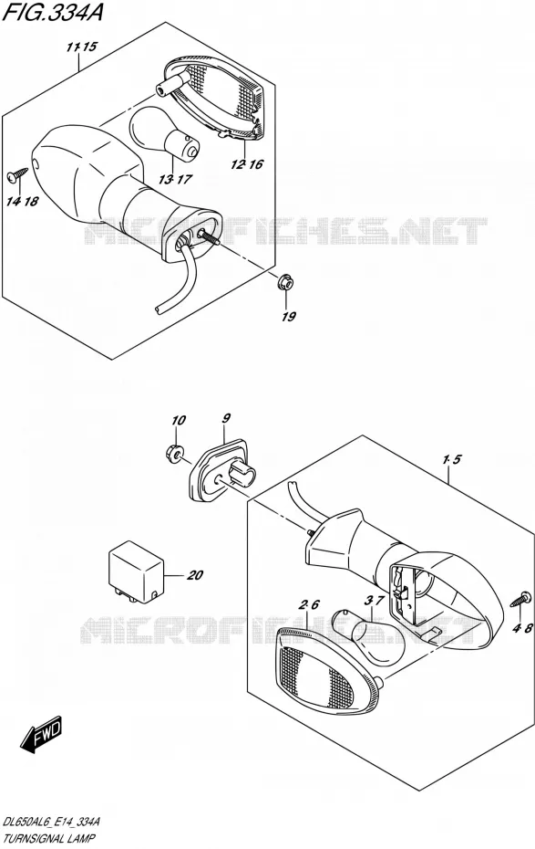 CLIGNOTANTS Suzuki MOTO 650 V-STROM 2016  DL650A L6/DL650XA L6 (E14)