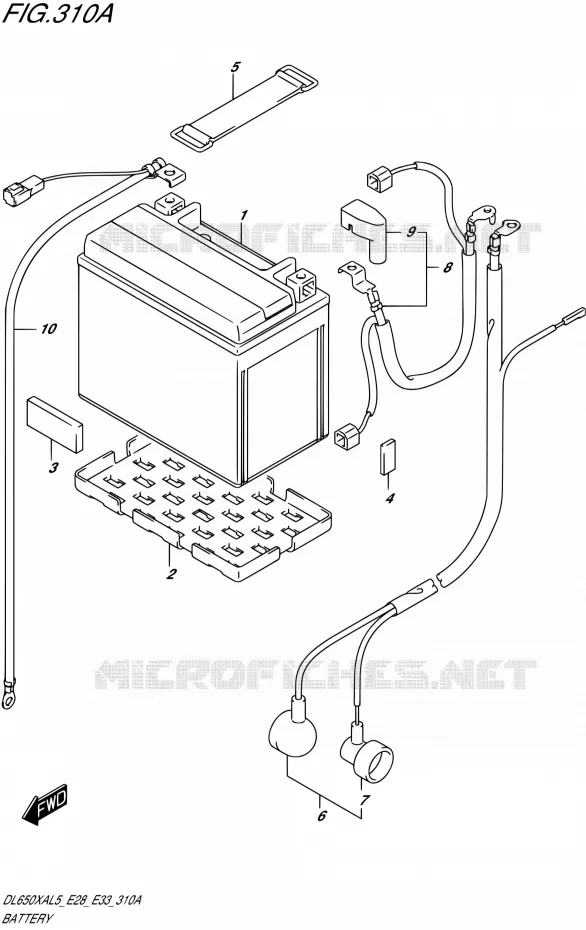 BATTERIE Suzuki MOTO 650 V-STROM 2015  DL650XA L5 (E03,E28,E33)