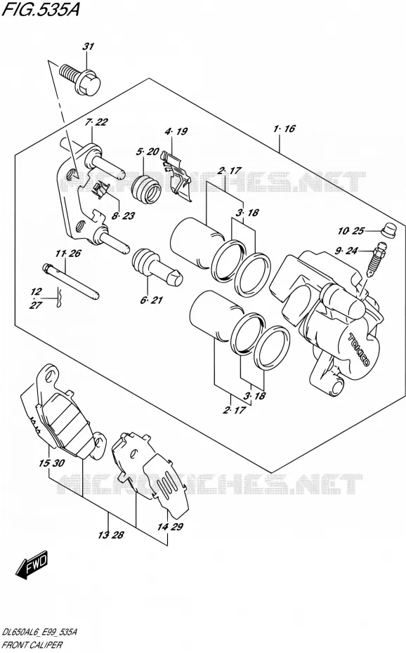ETRIER DE FREIN AVANT Suzuki MOTO 650 V-STROM 2016  DL650XA L6 (E99)