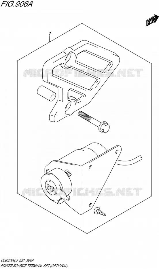 PRISE 12V (OPTIONAL) Suzuki MOTO 650 V-STROM 2015  DL650XAUE L5 (E21)