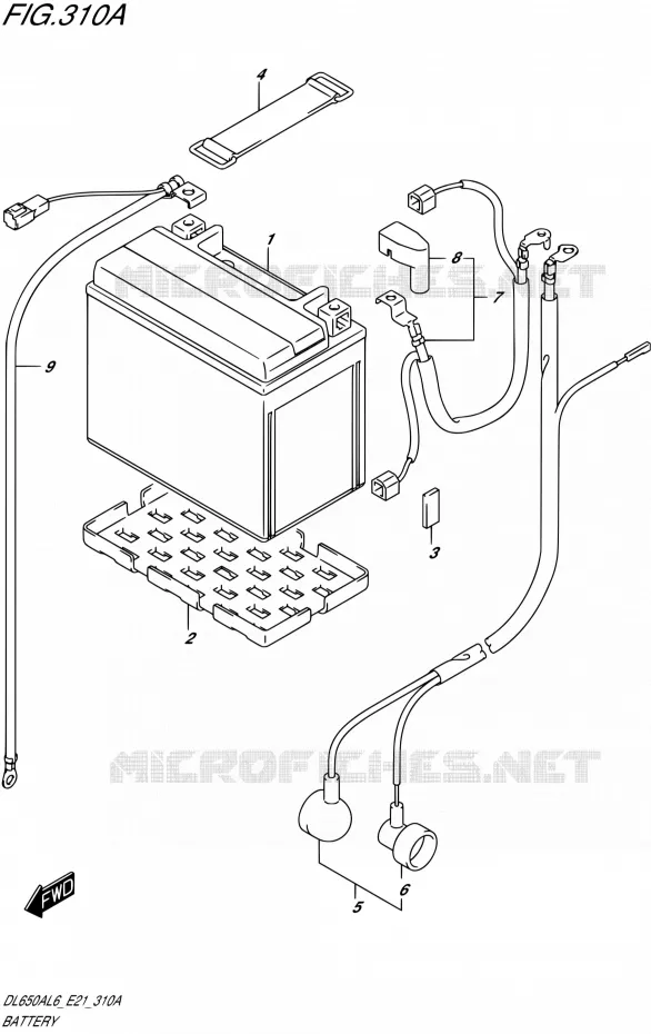 BATTERIE Suzuki MOTO 650 V-STROM 2016  DL650XAUE L6 (E21)