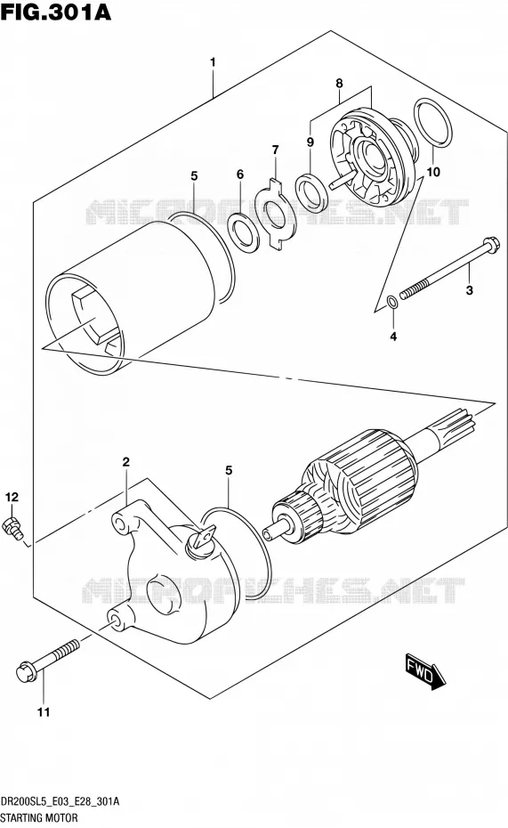 DEMARREUR Suzuki MOTO 200 DR 2015  DR200S L5 (E03,E28,E33)