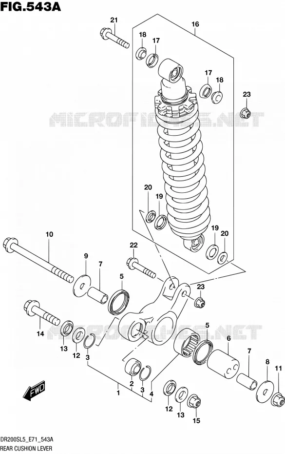 BIELLETTE D'AMORTISSEUR Suzuki MOTO 200 DR 2015  DR200S L5 (E71)