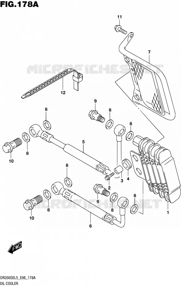 RADIATEUR D'HUILE Suzuki MOTO 200 DR 2015  DR200SE L5 (E06)