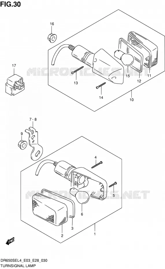 CLIGNOTANTS Suzuki MOTO 650 DR 2014  DR650SE L4 (E03,E28,E33)
