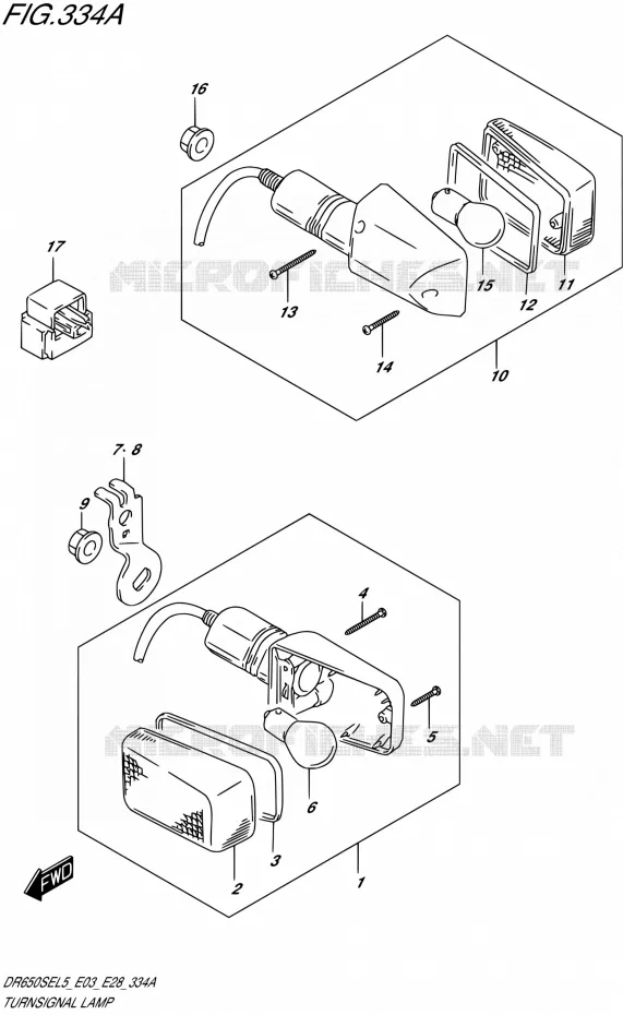 CLIGNOTANTS Suzuki MOTO 650 DR 2015  DR650SE L5 (E03,E28,E33)