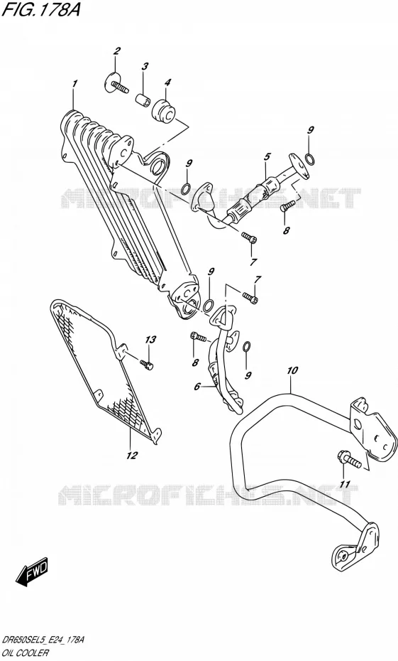 RADIATEUR D'HUILE Suzuki MOTO 650 DR 2015  DR650SE L5 (E24)