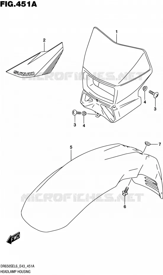 BOL DE PHARE Suzuki MOTO 650 DR 2016  DR650SE L6 (E43)