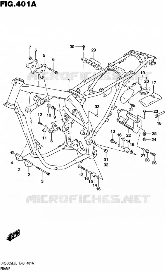 CADRE Suzuki MOTO 650 DR 2016  DR650SE L6 (E43)