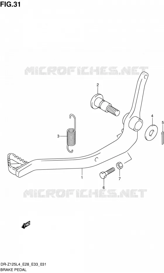 PEDALE DE FREIN Suzuki MOTO 125 DR-Z 2014  DR-Z125 L4