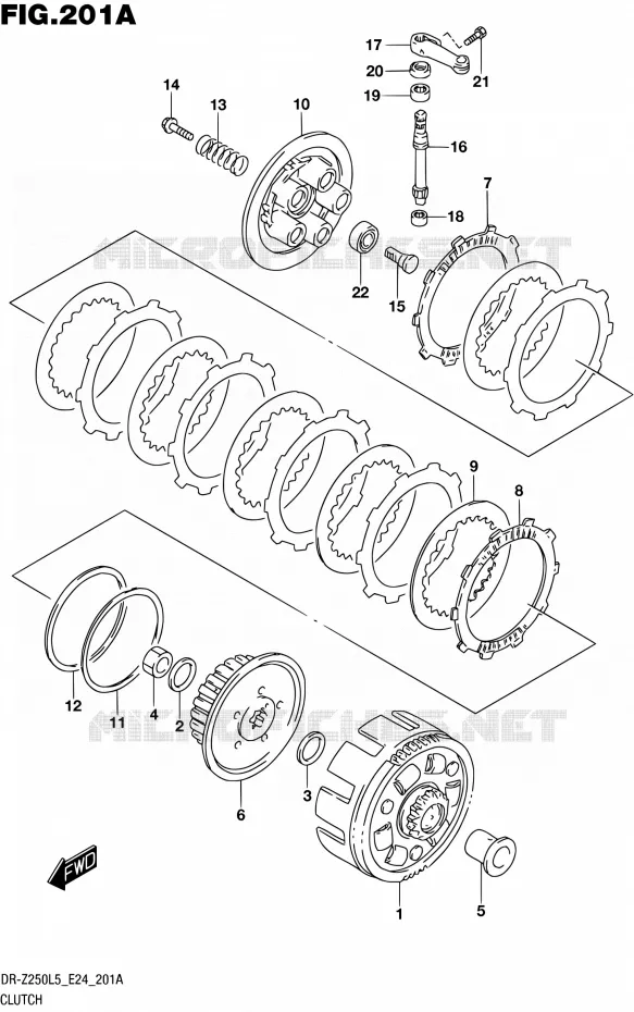 EMBRAYAGE Suzuki MOTO 250 DR-Z 2015  DR-Z250 L5 (E24)
