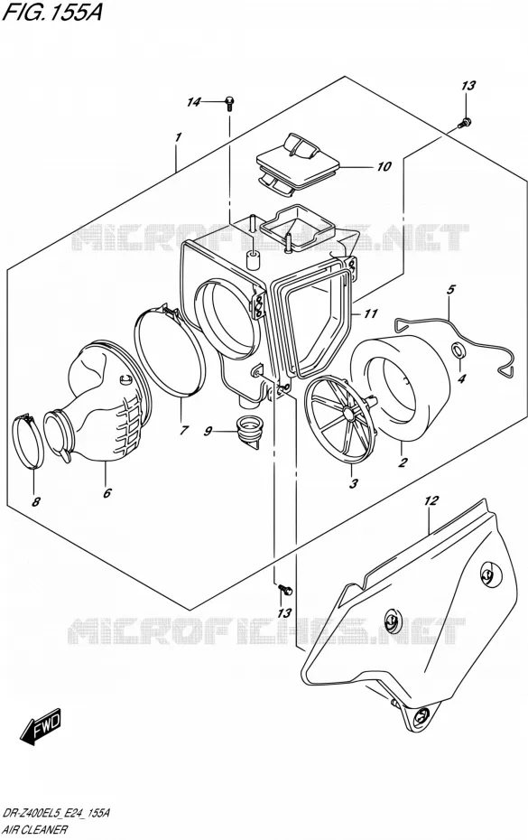 FILTRE A AIR Suzuki MOTO 400 DR-Z 2015  DR-Z400E L5 (E24)