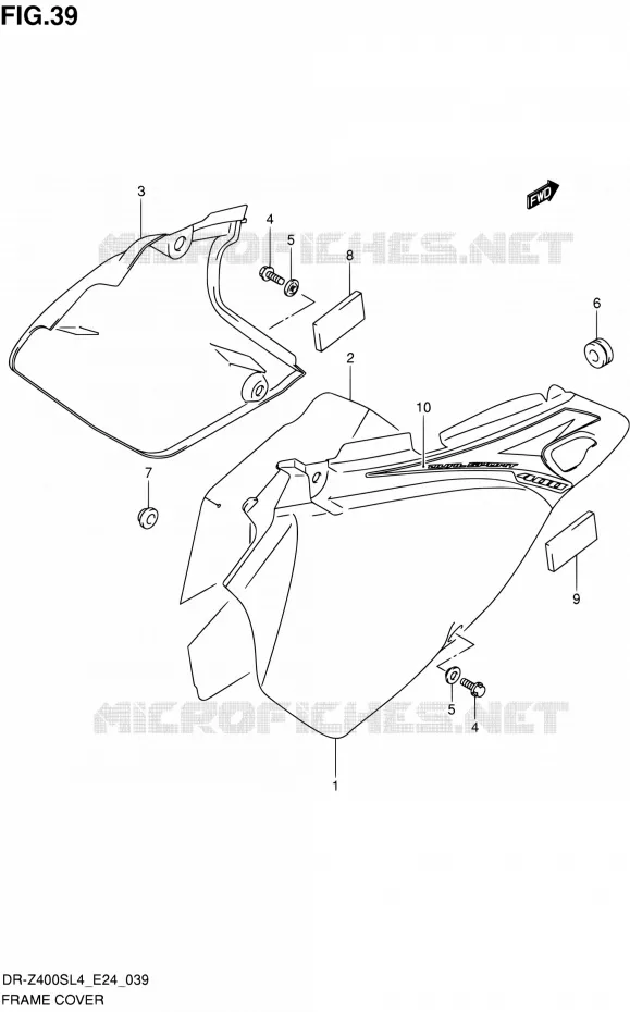 CARENAGES ARRIERE Suzuki MOTO 400 DR-Z 2014  DR-Z400S L4 (E24)