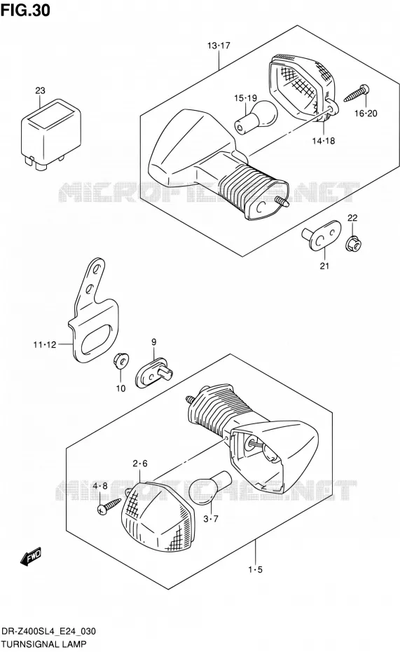 CLIGNOTANTS Suzuki MOTO 400 DR-Z 2014  DR-Z400S L4 (E24)