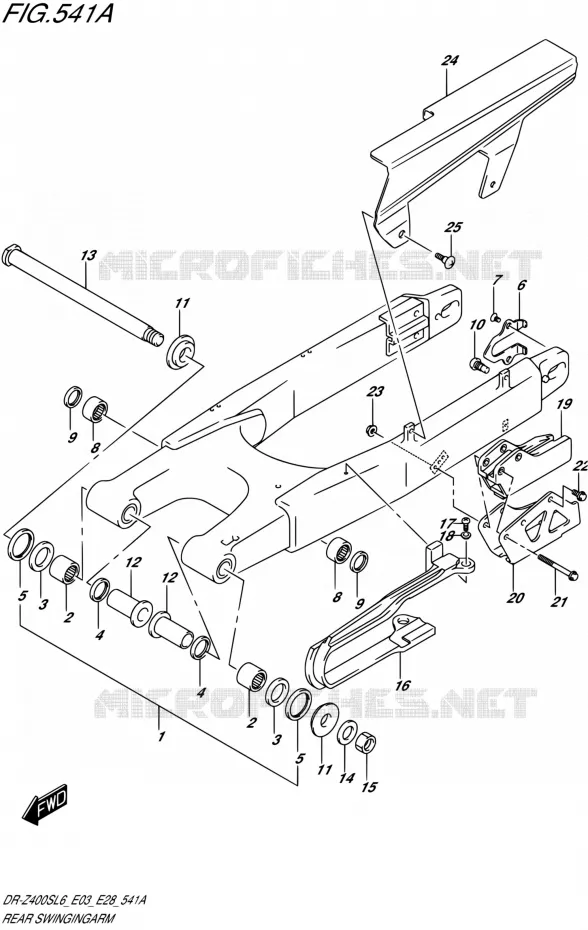 BRAS OSCILLANT ARRIERE Suzuki MOTO 400 DR-Z 2016  DR-Z400S L6 (E03,E28,E33)