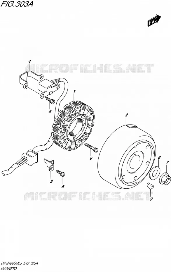 ALLUMAGE ROTOR - STATOR Suzuki MOTO 400 DR-Z 2015  DR-Z400SM L5 (E43)