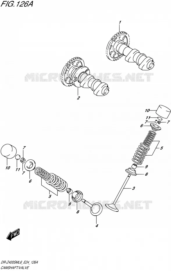 ARBRE A CAMES - VALVE Suzuki MOTO 400 DR-Z 2016  DR-Z400SM L6 (E24)