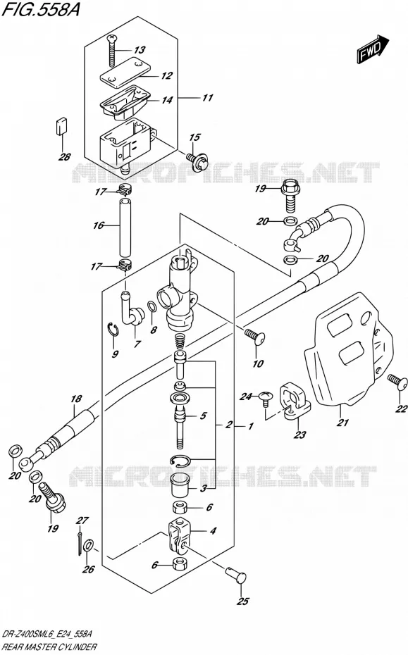 MAITRE CYLINDRE ARRIERE Suzuki MOTO 400 DR-Z 2016  DR-Z400SM L6 (E24)