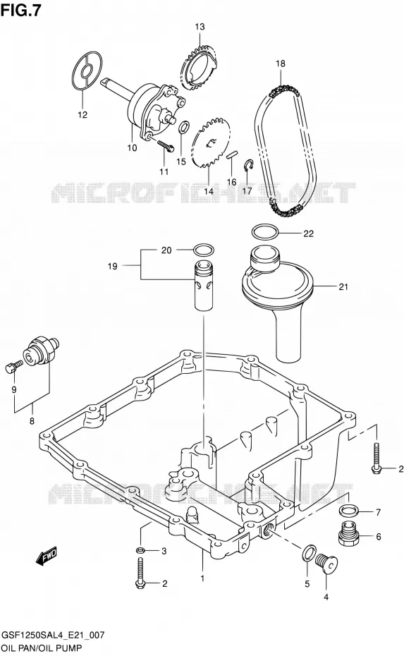 CARTER INFERIEUR - POMPE A HUILE Suzuki MOTO 1250 BANDIT 2015  GSF1250SA L4 (E21)