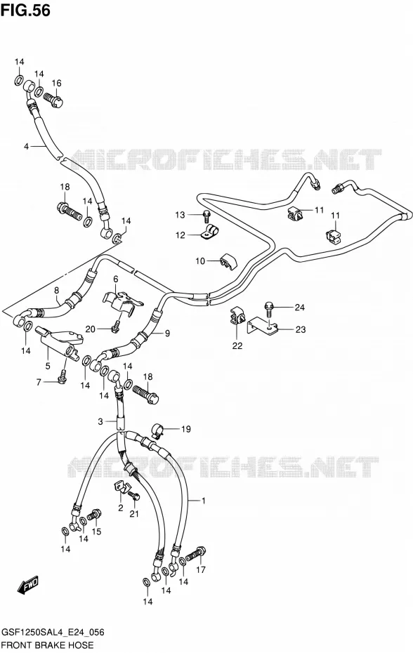 DURITE DE FREIN AVANT Suzuki MOTO 1250 BANDIT 2014  GSF1250SA L4 (E24)