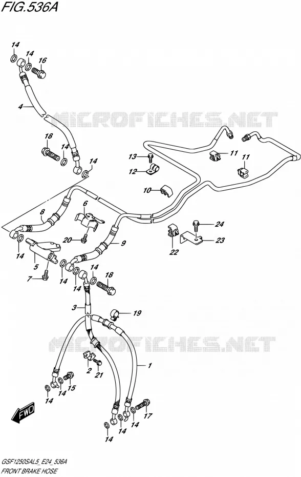DURITE DE FREIN AVANT Suzuki MOTO 1250 BANDIT 2015  GSF1250SA L5 (E24)