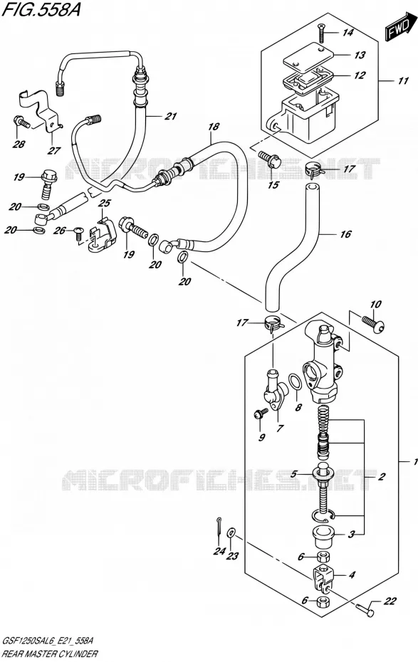 MAITRE CYLINDRE ARRIERE Suzuki MOTO 1250 BANDIT 2016  GSF1250SA L6 (E21)