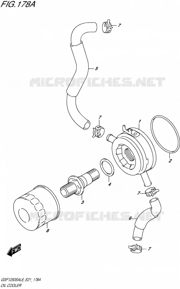 RADIATEUR D'HUILE Suzuki MOTO 1250 BANDIT 2016  GSF1250SA L6 (E21)